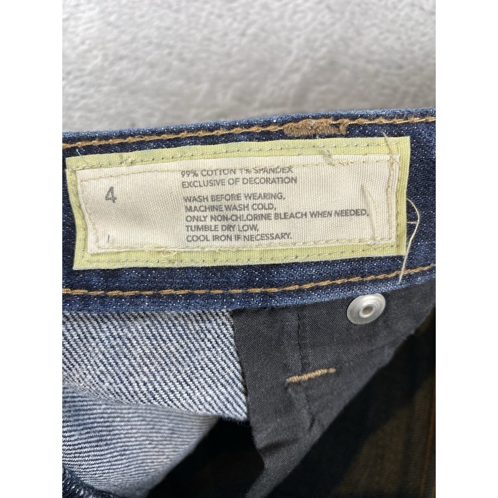 Ann Taylor LOFT Jeans Women's Flare Dark Size 4 Snap Flat Back pockets 30x32 - Picture 10 of 11